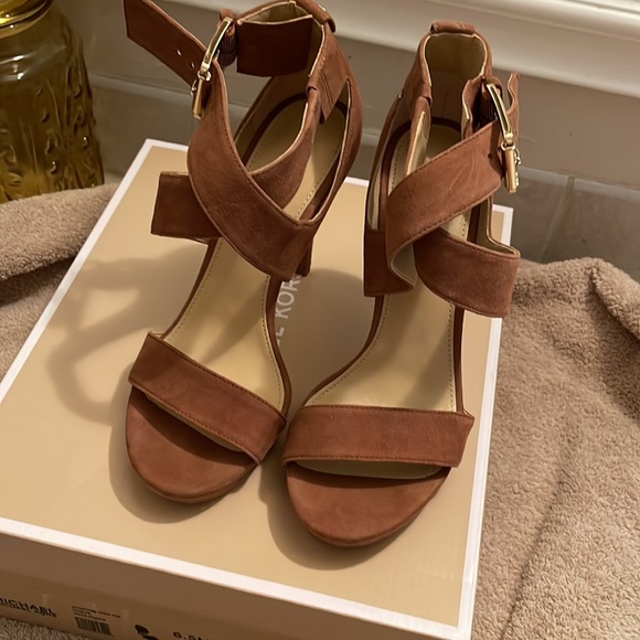 Michael Kors Shoes - MICHAEL KORS - Josephine open toe, suede heels- size 6.5